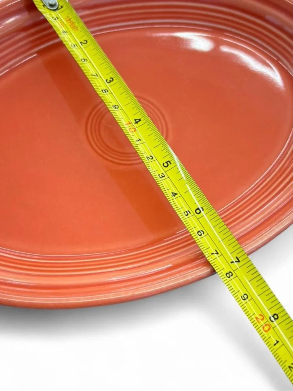 2 Fiesta Orange Oval Serving Plates 9.5”